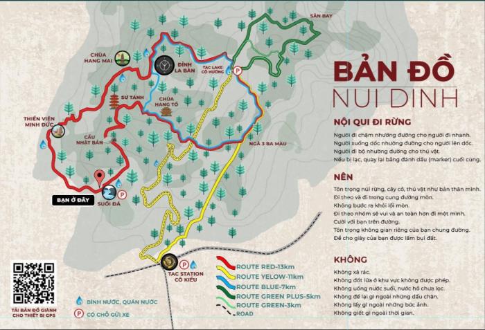 Bản đồ đường đi núi DInh - Nguồn internet Bản đồ đường đi núi DInh - Nguồn internet