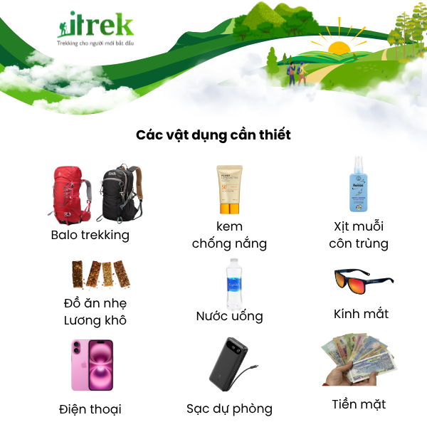 List đồ đi langbiang Vật dụng cần thiết khi đi trekking Langbiang