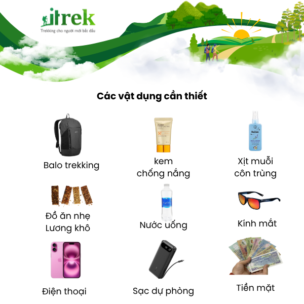 List đồ trekking núi chứa chan